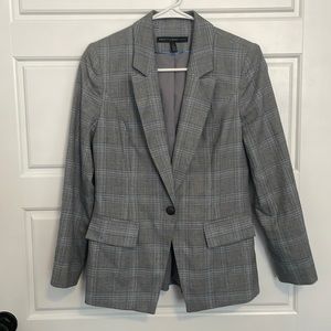 Blue Grey Plaid White House Black Market Blazer